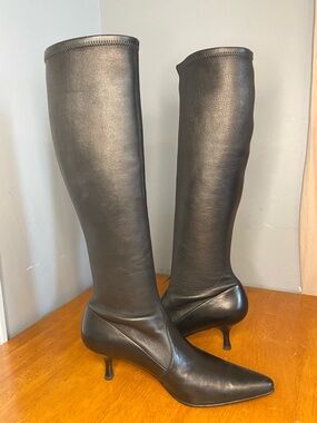 2000s Stuart Weitzman Leather Sock Boots